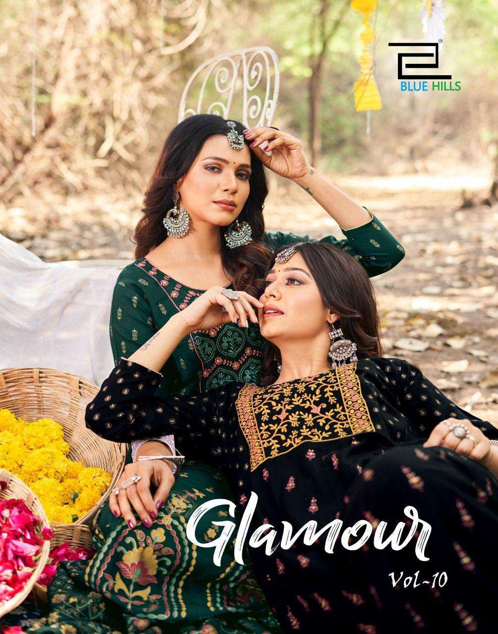 BLUE HILLS PRESENTS GLAMOUR VOL 10 HEAVY RAYON PRINTED WHOLESALE ANARKALI GOWN